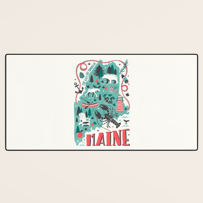 Maine Map Desk Mat Gallery Image 3