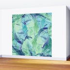 Banana Tree Leaves | Tropical  BLUE Watercolor Wall Mural Gallery Image 2