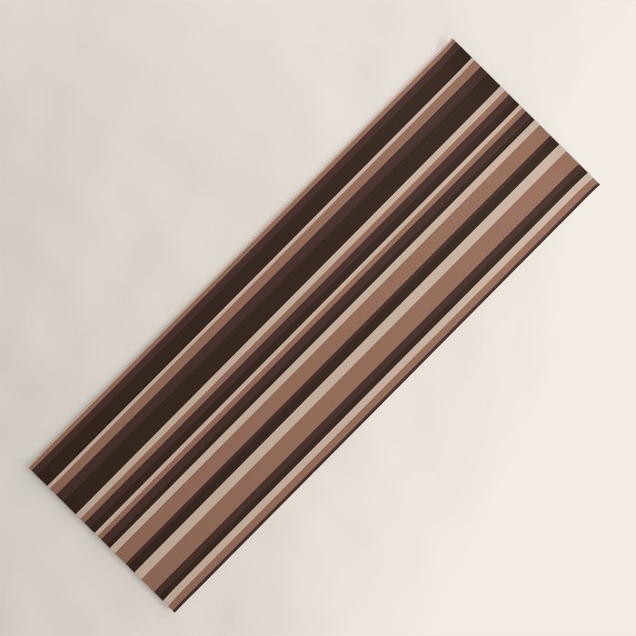 Classic Stripes XLIX - Mocha Coffee Yoga Mat Gallery Image 1