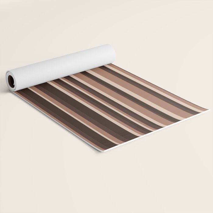 Classic Stripes XLIX - Mocha Coffee Yoga Mat Gallery Image 2