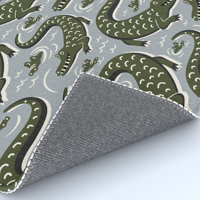 Alligator - Down In The Bayou - Grey Rug Gallery Image 4