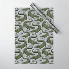 Alligator - Down In The Bayou - Grey Wrapping Paper Gallery Image 1