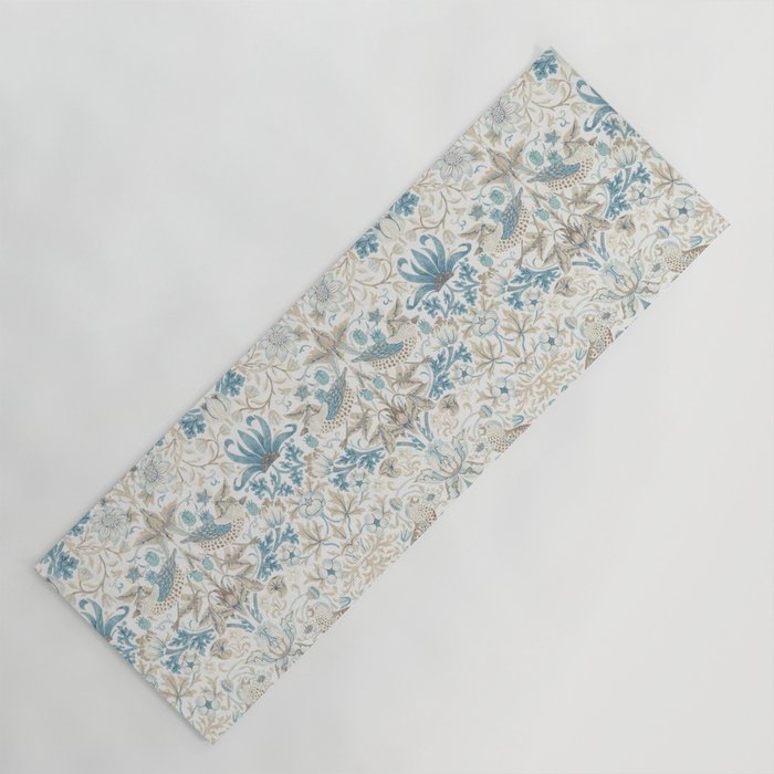 William Morris Strawberry Thief Blue Slate Vellum Yoga Mat Gallery Image 1