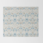 William Morris Strawberry Thief Blue Slate Vellum Throw Blanket Gallery Image 2