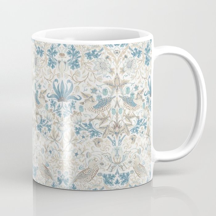 William Morris Strawberry Thief Blue Slate Vellum Coffee Mug Gallery Image 1