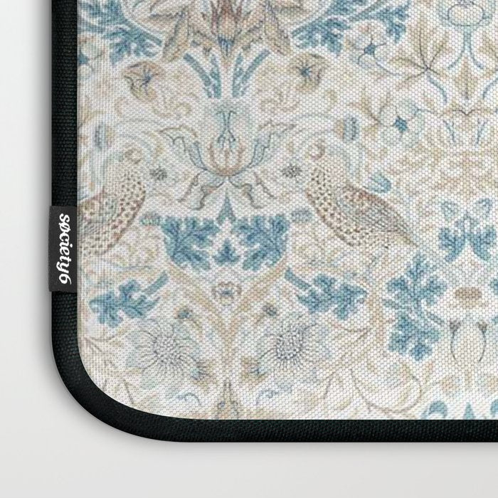 William Morris Strawberry Thief Blue Slate Vellum Laptop Sleeve Gallery Image 3