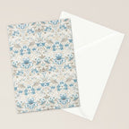 William Morris Strawberry Thief Blue Slate Vellum Stationery Card Gallery Image 2