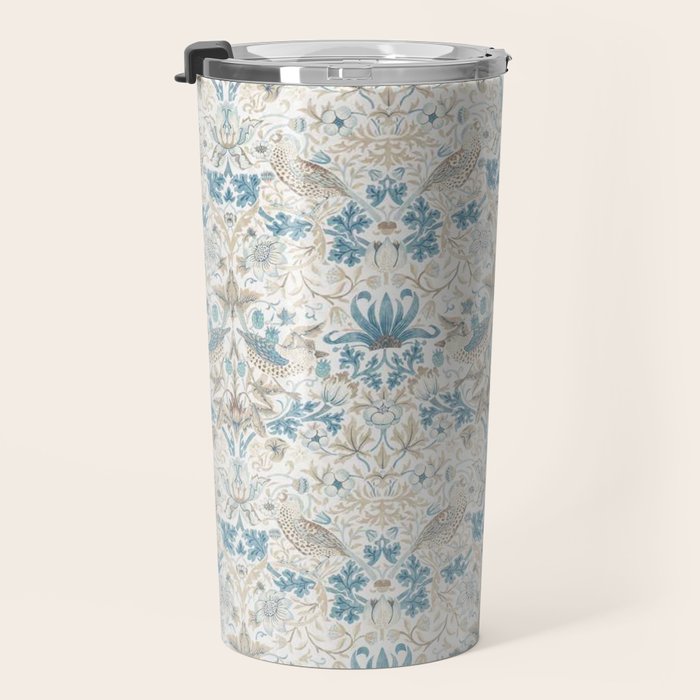 William Morris Strawberry Thief Blue Slate Vellum Travel Mug Gallery Image 3