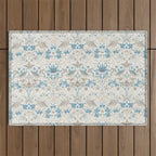William Morris Strawberry Thief Blue Slate Vellum Outdoor Rug Gallery Image 1