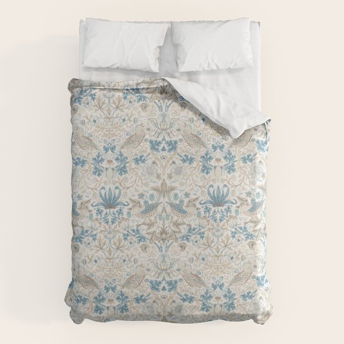 William Morris Strawberry Thief Blue Slate Vellum Duvet Cover Gallery Image 1
