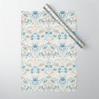 William Morris Strawberry Thief Blue Slate Vellum Wrapping Paper Gallery Image 1