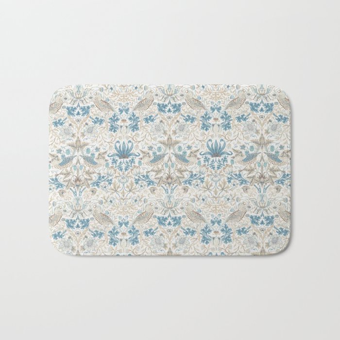 William Morris Strawberry Thief Blue Slate Vellum Bath Mat Gallery Image 1