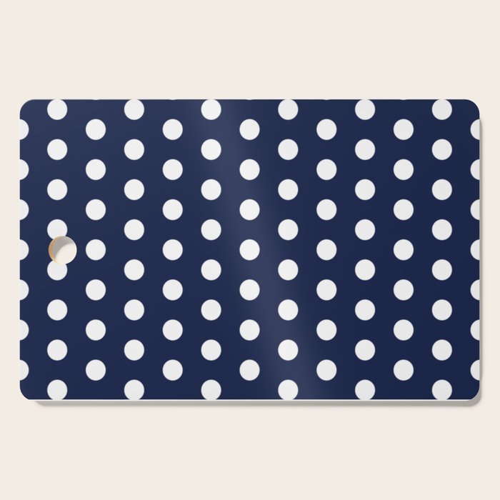 Navy Blue Polka Dots Minimalist Line Drawing Cutting Board Gallery Image 1