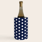 Navy Blue Polka Dots Minimalist Line Drawing Wine Chiller Gallery Image 3