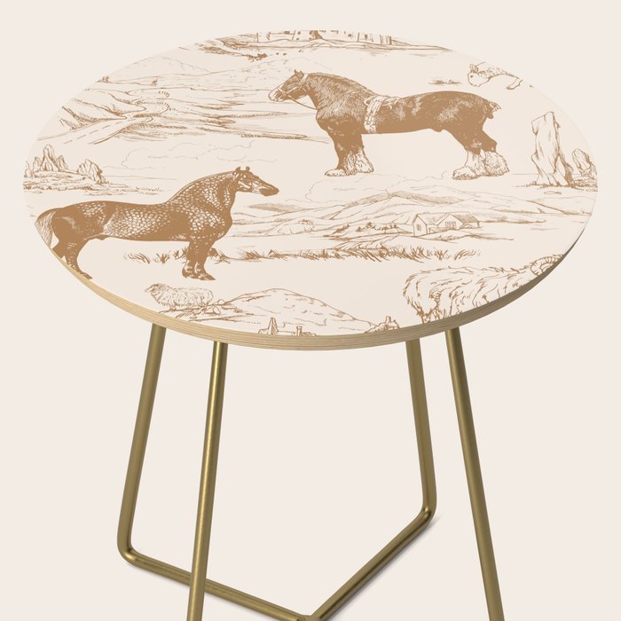 Clydesdale Horses in The Scottish Landscape  Side Table Gallery Image 2