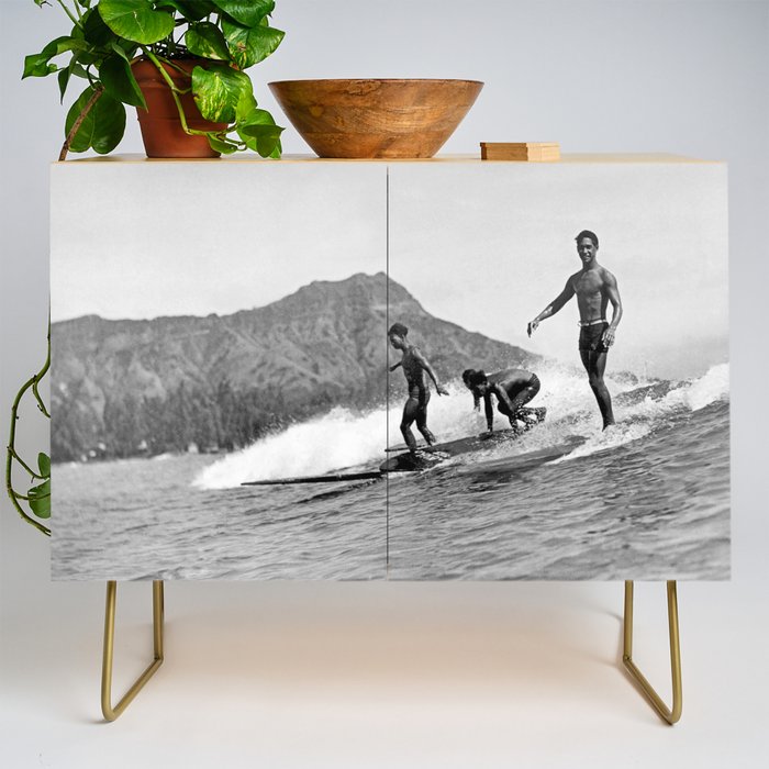 Surfing Diamond Head, Hawaii 2 Credenza Gallery Image 1