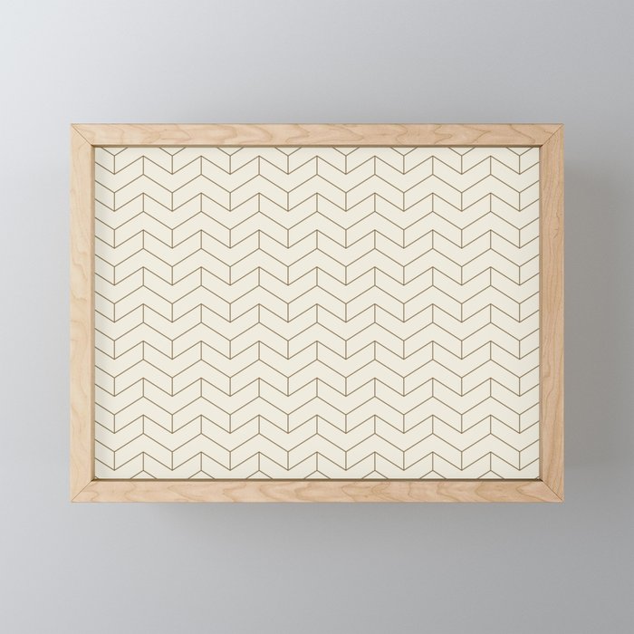 Simple Linear Geometry in Cream Mini Art Print Gallery Image 1