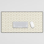 Simple Linear Geometry in Cream Desk Mat Gallery Image 1