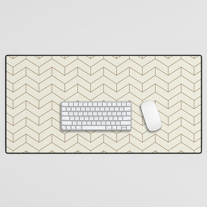 Simple Linear Geometry in Cream Desk Mat Gallery Image 1
