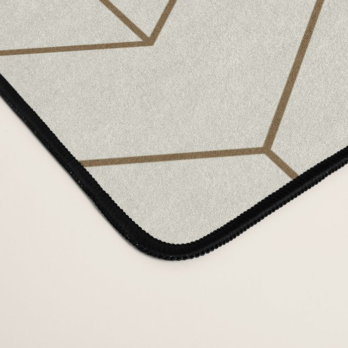 Simple Linear Geometry in Cream Desk Mat Gallery Image 4
