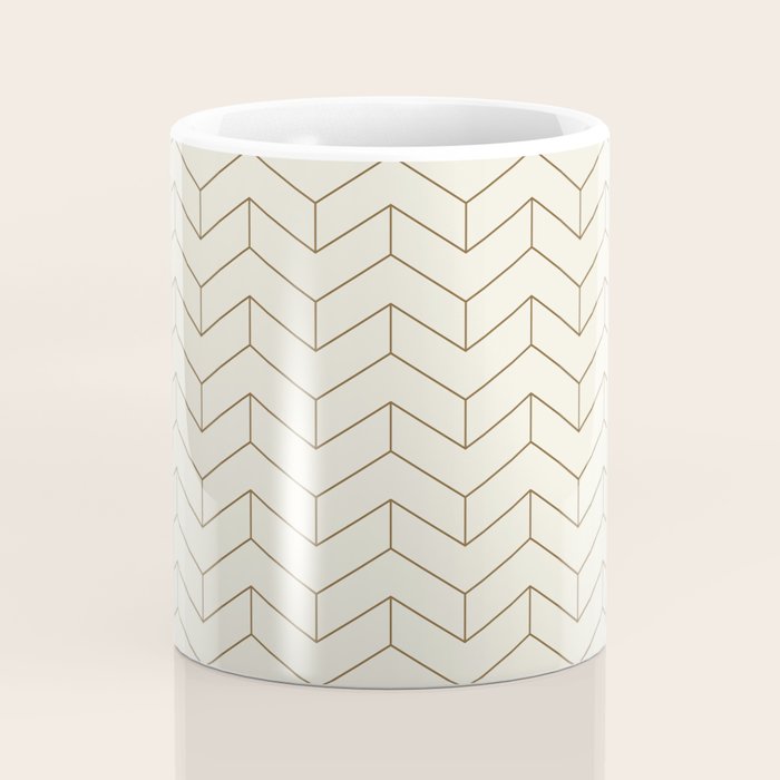 Simple Linear Geometry in Cream Coffee Mug Gallery Image 4