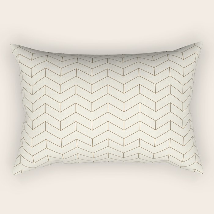 Simple Linear Geometry in Cream Rectangular Pillow Gallery Image 1