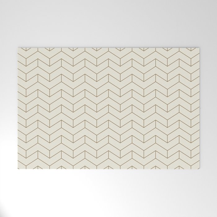Simple Linear Geometry in Cream Welcome Mat Gallery Image 1