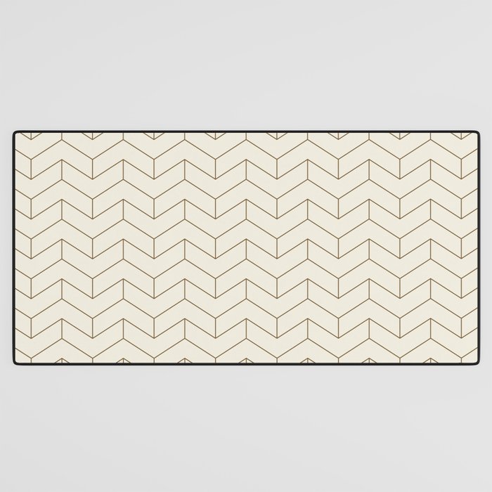 Simple Linear Geometry in Cream Desk Mat Gallery Image 3