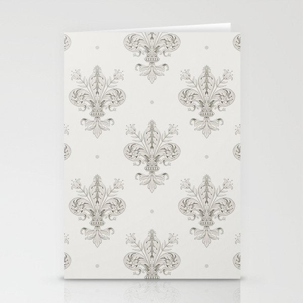 Fleur De Lis In Cool Neutral Grey Stationery Card Gallery Image 2