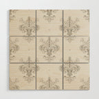 Fleur De Lis In Cool Neutral Grey Wood Wall Art Gallery Image 1