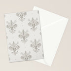 Fleur De Lis In Cool Neutral Grey Stationery Card Gallery Image 2