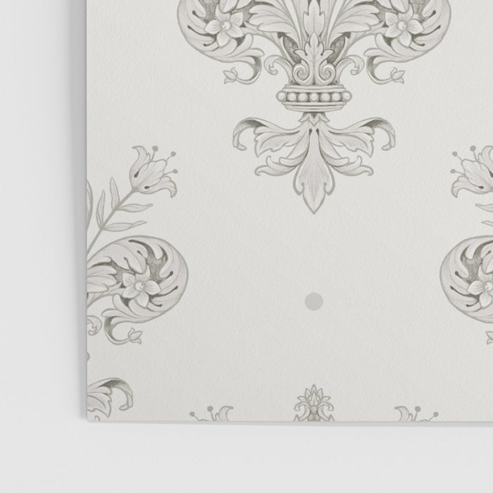 Fleur De Lis In Cool Neutral Grey Poster Gallery Image 3