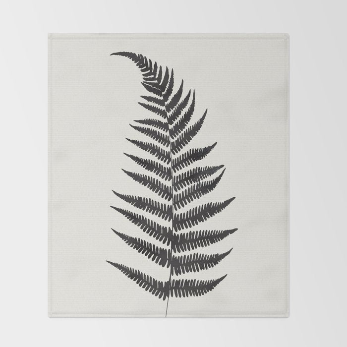 Minimal Fern Leaf Throw Blanket Gallery Image 2