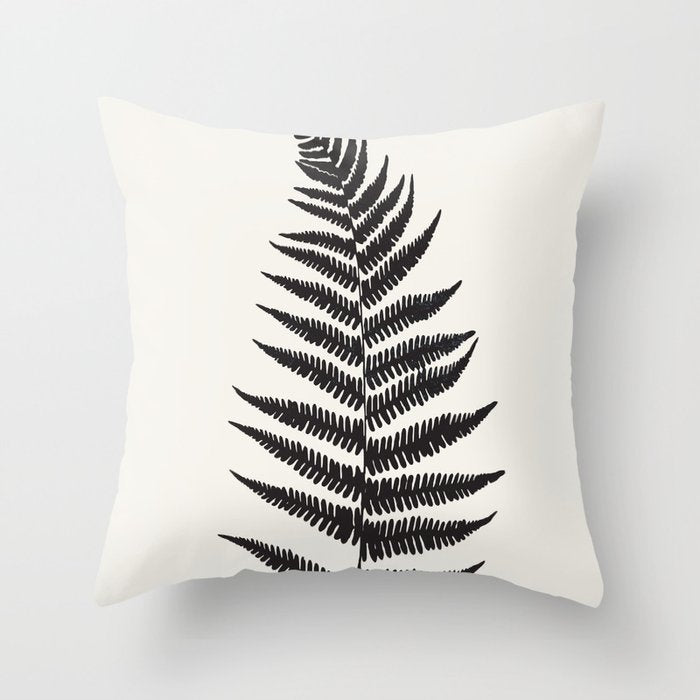 Minimal Fern Leaf Throw Pillow Gallery Image 6