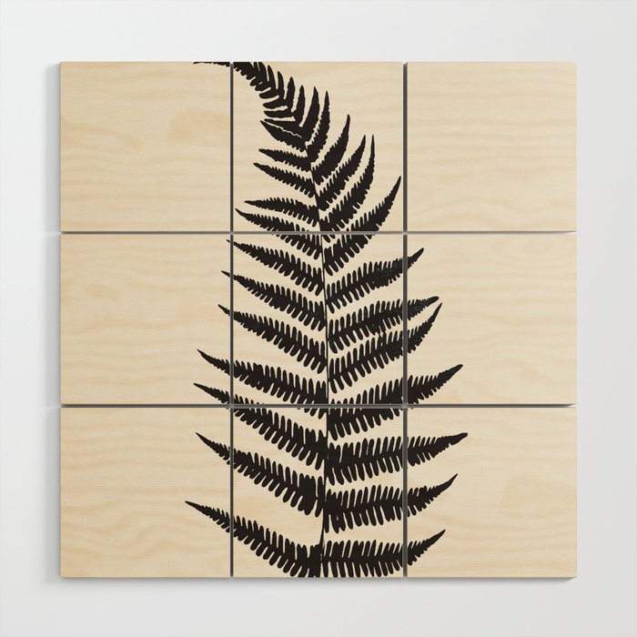 Minimal Fern Leaf Wood Wall Art Gallery Image 1