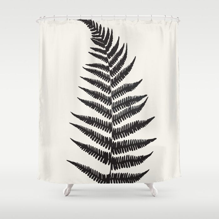 Minimal Fern Leaf Shower Curtain Gallery Image 1