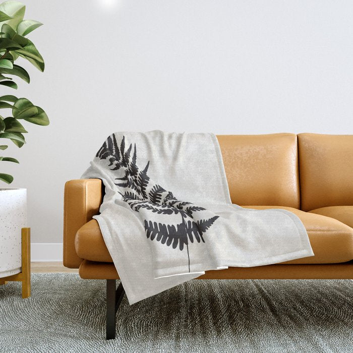 Minimal Fern Leaf Throw Blanket Gallery Image 1