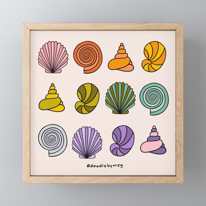 Rainbow Seashells Mini Art Print Gallery Image 1
