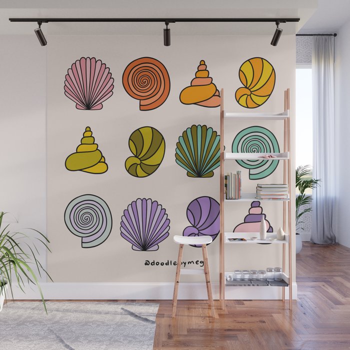Rainbow Seashells Wall Mural Gallery Image 1