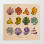 Rainbow Seashells Wood Wall Art Gallery Image 1