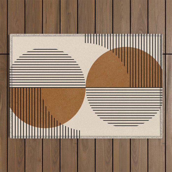 Abstraction_SUNSHINE_BALANCE_YINYANG_LINE_POP_ART_0630A Outdoor Rug Gallery Image 1