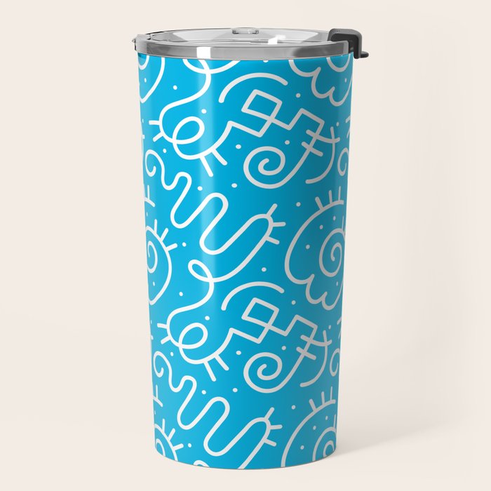 Fun abstract line doodle art pattern Travel Mug Gallery Image 2