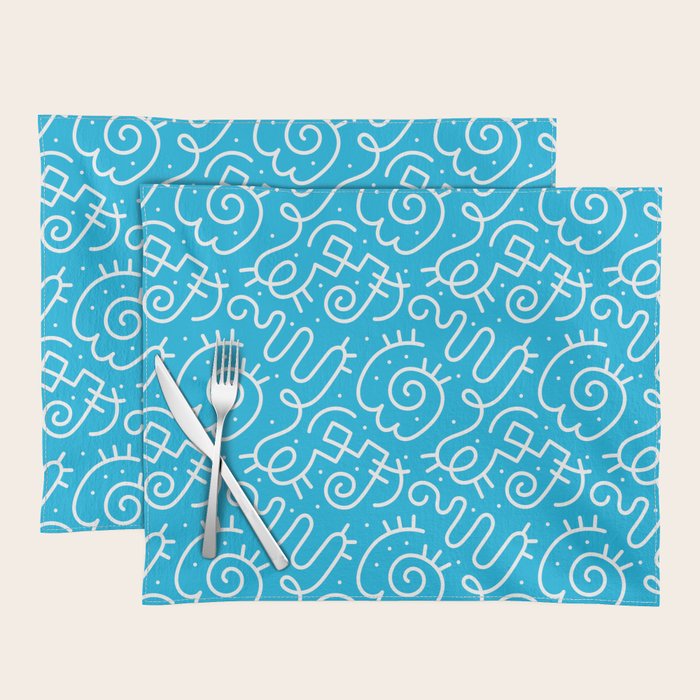 Fun abstract line doodle art pattern Placemat Gallery Image 1
