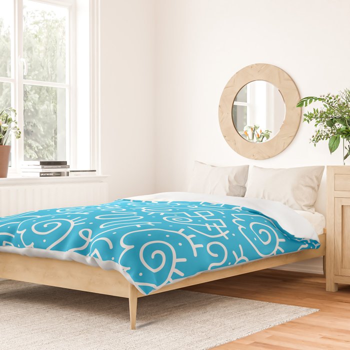 Fun abstract line doodle art pattern Duvet Cover Gallery Image 2