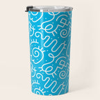 Fun abstract line doodle art pattern Travel Mug Gallery Image 3