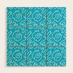 Fun abstract line doodle art pattern Wood Wall Art Gallery Image 1