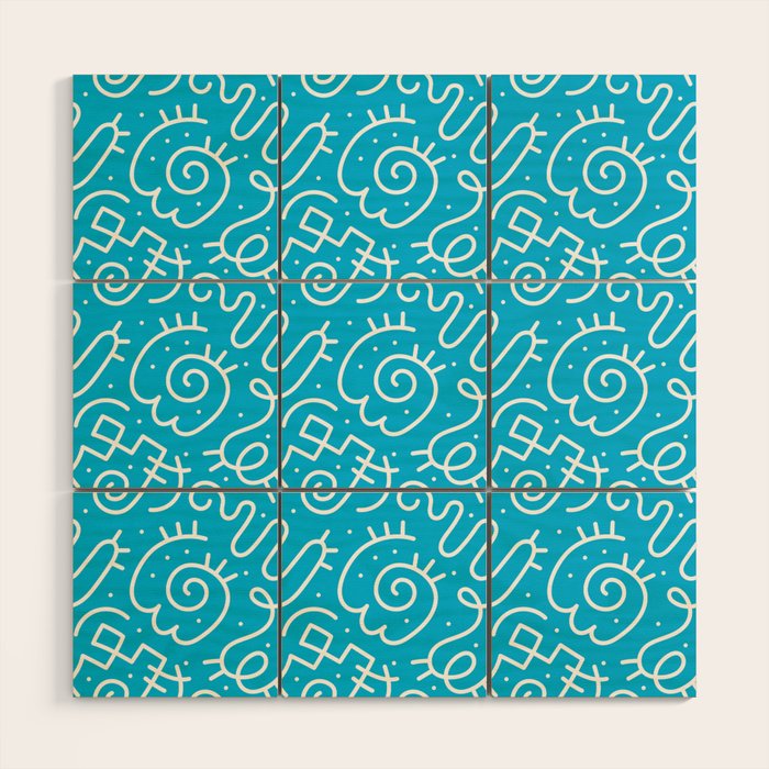 Fun abstract line doodle art pattern Wood Wall Art Gallery Image 1