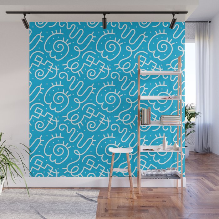 Fun abstract line doodle art pattern Wall Mural Gallery Image 1