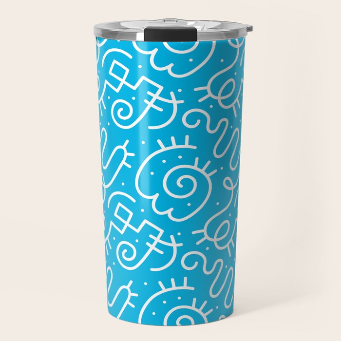 Fun abstract line doodle art pattern Travel Mug Gallery Image 1
