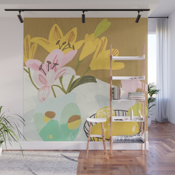 Lemons and Lilies Wall Mural Gallery Image 1